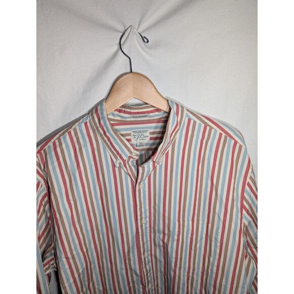 J. Crew Mens Slim Untucked Button Down Shirt XL Organic cotton poplin stretch - Picture 2 of 6